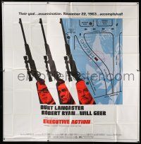 1f155 EXECUTIVE ACTION 6sh '73 Burt Lancaster, Robert Ryan, JFK assassination, cool rifle & map art