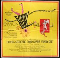 1f165 FUNNY GIRL 6sh '69 Barbra Streisand, Omar Sharif, directed by William Wyler, Bob Peak art!