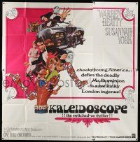1f183 KALEIDOSCOPE 6sh '66 Warren Beatty, Susannah York, cool colorful Bob Peak art!