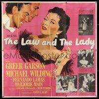 1f190 LAW & THE LADY 6sh '51 art of pretty Greer Garson, Michael Wilding & Fernando Lamas!