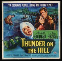 1f259 THUNDER ON THE HILL 6sh '51 Claudette Colbert, 6 desperate people hiding one guilty secret!