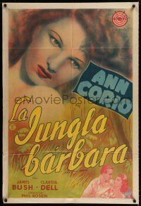 1f308 CALL OF THE JUNGLE Argentinean '44 wonderful super close up art of sexy exotic Ann Corio!