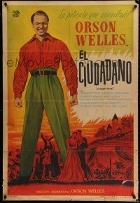 1f314 CITIZEN KANE Argentinean R40s great full-length art of star & director Orson Welles!