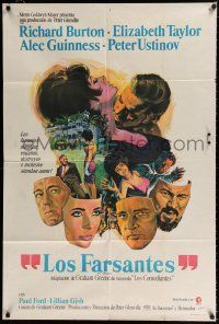 1f316 COMEDIANS Argentinean '67 art of Richard Burton, Elizabeth Taylor, Alec Guinness & Ustinov!