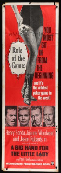 1f026 BIG HAND FOR THE LITTLE LADY door panel '66 Henry Fonda, Joanne Woodward, wildest poker game!