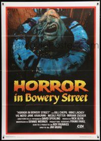 1f569 STREET TRASH Italian 1p '88 gruesome image of monster in toilet, Horror in Bowery Street!