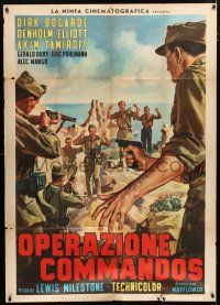 1f576 THEY WHO DARE Italian 1p '60 artwork of Dirk Bogarde in WWII, directed by Lewis Milestone!