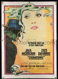 1f053 CHINATOWN Italian 2p '74 art of Jack Nicholson & Faye Dunaway by Pearsall, Roman Polanski