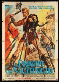 1f060 EL PRINCIPE ENCADENADO Italian 2p '63 Casaro art of Chained Prince escaping from castle!