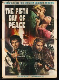 1f062 FIFTH DAY OF PEACE export Italian 2p '69 Gasparri art of huge looming eyes & bloody title!