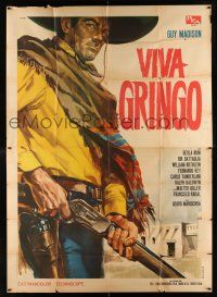 1f072 LEGACY OF THE INCAS Italian 2p '65 cool art of gringo Guy Madison by Renato Casaro!