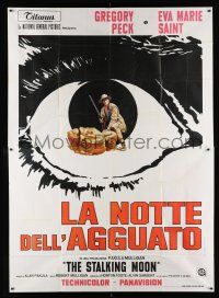 1f103 STALKING MOON Italian 2p '68 Gregory Peck, cool different eyeball artwork!