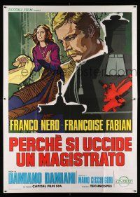 1f115 WHY DOES ONE KILL A MAGISTRATE? Italian 2p '74 art of Nero & Francoise Fabian by Cesselon!