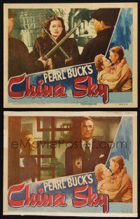 1g927 CHINA SKY 2 LCs '45 Randolph Scott, Ruth Warrick, from the story by Pearl S. Buck!