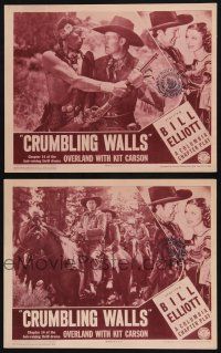 1g971 OVERLAND WITH KIT CARSON 2 chapter 14 LCs '39 Wild Bill Elliot, Crumbling Walls!