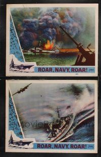 1g978 ROAR NAVY ROAR 2 LCs R50 great World War II combat Naval ship fighting images!