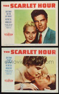 1g979 SCARLET HOUR 2 LCs '56 Michael Curtiz directed, sexy Carol Ohmart, Tom Tryon!