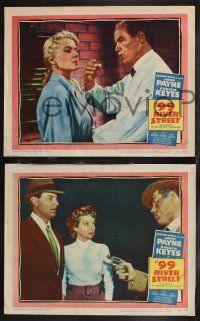 1g836 99 RIVER STREET 3 LCs '53 John Payne, sexy Evelyn Keyes & Peggie Castle, film noir!