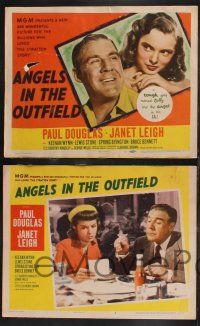1g036 ANGELS IN THE OUTFIELD 8 LCs '51 Paul Douglas & sexy Janet Leigh, baseball fantasy!