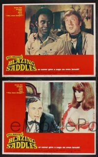 1g061 BLAZING SADDLES 8 int'l LCs '74 classic Mel Brooks western, Gene Wilder & Cleavon Little!