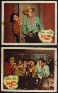 1g653 BLAZING TRAIL 5 LCs '49 Charles Starrett as The Durango Kid & Smiley Burnette!