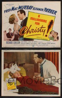 1g306 MILLIONAIRE FOR CHRISTY 8 LCs '51 Fred MacMurray, pretty Eleanor Parker, Richard Carlson!