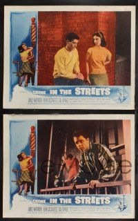 1g105 CRIME IN THE STREETS 8 LCs '56 young John Cassavetes & Virginia Gregg, directed by Don Siegel!
