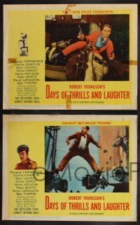 1g661 DAYS OF THRILLS & LAUGHTER 5 LCs '61 Douglas Fairbanks, Charlie Chaplin, Langdon, more!