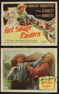 1g171 FORT SAVAGE RAIDERS 8 LCs '51 Charles Starrett as The Durango Kid + Smiley in action!