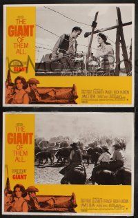 1g858 GIANT 3 LCs R70 James Dean, Elizabeth Taylor, Rock Hudson, directed by George Stevens!