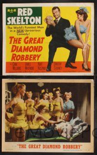 1g197 GREAT DIAMOND ROBBERY 8 LCs '53 daffy couple Red Skelton & sexy Cara Williams, cool tc art!