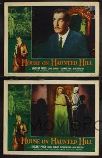 1g542 HOUSE ON HAUNTED HILL 7 LCs '59 William Castle, Vincent Price, classic horror images!