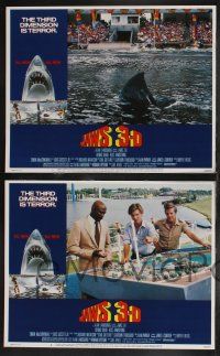 1g241 JAWS 3-D 8 LCs '83 Dennis Quaid, Bess Armstrong, the third dimension is terror!
