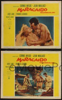 1g295 MARACAIBO 8 LCs '58 great images of Cornel Wilde & sexiest Jean Wallace + scuba diving!
