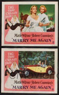 1g298 MARRY ME AGAIN 8 LCs '53 Robert Cummings and gorgeous Marie Wilson, dig that crazy pair!