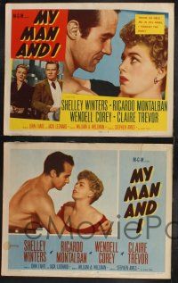 1g316 MY MAN & I 8 LCs '52 great images of pretty Shelley Winters & Ricardo Montalban!