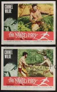 1g322 NAKED PREY 8 LCs '65 Cornel Wilde stripped and weaponless in Africa running from killers!