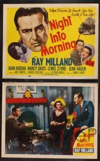 1g331 NIGHT INTO MORNING 8 LCs '51 great dramatic images of alcoholic Ray Milland & family!