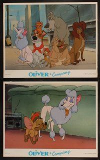 1g340 OLIVER & COMPANY 8 LCs '88 cartoon images of Walt Disney cats & dogs in New York City!