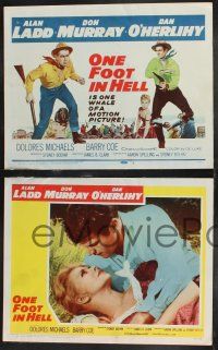1g342 ONE FOOT IN HELL 8 LCs '60 Alan Ladd, Don Murray, hell came to town wearing a badge!