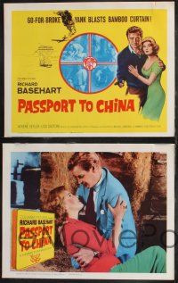 1g356 PASSPORT TO CHINA 8 LCs '61 Richard Basehart tries to help Lisa Gastoni flee Red China!