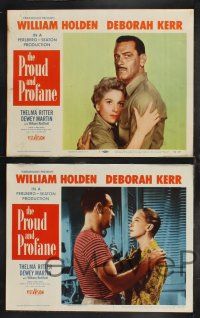 1g371 PROUD & PROFANE 8 LCs '56 William Holden, Deborah Kerr, Thelma Ritter, World War II!