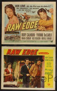 1g376 RAW EDGE 8 LCs '56 cowboy Rory Calhoun & sexy Yvonne De Carlo in a savage land!
