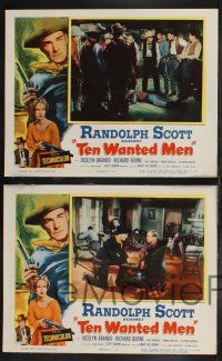 1g713 TEN WANTED MEN 5 LCs '54 cowboy Randolph Scott, Richard Boone, cool action, gambling!