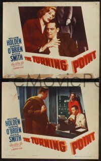 1g473 TURNING POINT 8 LCs '52 William Holden, Edmond O'Brien, Alexis Smith, film noir!