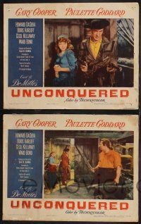 1g718 UNCONQUERED 5 LCs R55 Gary Cooper & sexy Paulette Goddard in colonial America!