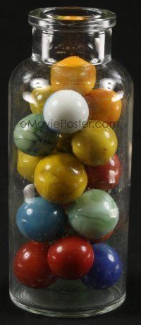 1h004 LOT OF 1 JAR OF LARGE MARBLES '50s pour them out and play with your friends!