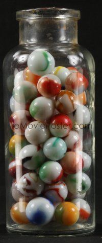 1h005 LOT OF 1 JAR OF SMALL MARBLES '50s pour them out and play with your friends!