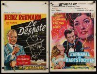 1h072 LOT OF 33 FORMERLY FOLDED BELGIAN POSTERS '50s-70s great art from mostly non-U.S. movies!