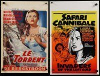 1h075 LOT OF 26 FORMERLY FOLDED BELGIAN POSTERS '50s-70s great art from mostly non-U.S. movies!